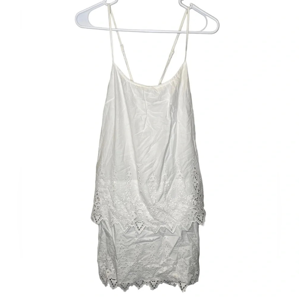 Susana Monaco Revolve Yumiko Eyelet Mini Dress in Sugar White Size 10 - Picture 2 of 8